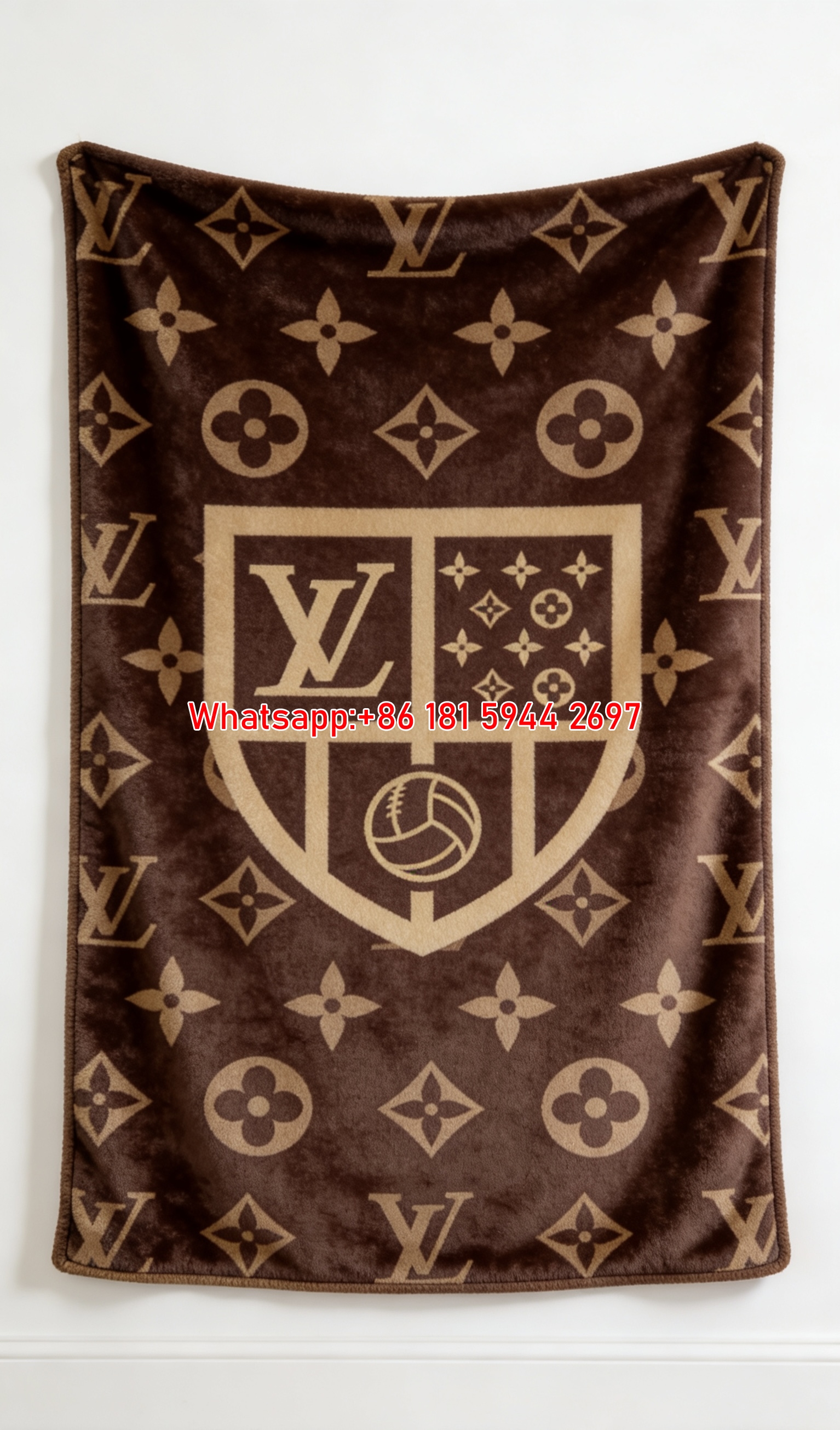 LV Shield Monogram Blanket LV Football Shield Blanket 102